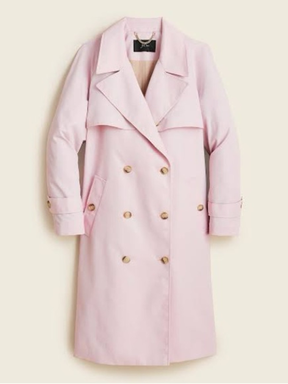 J. Crew Light Pink Double-Breasted Trench Coat